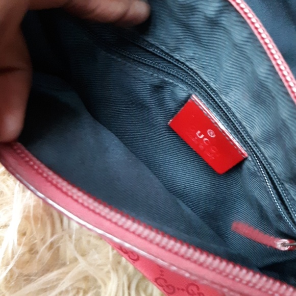 On hold❤GUCCI JACQUARD/ PATENT BAG - Picture 6 of 7